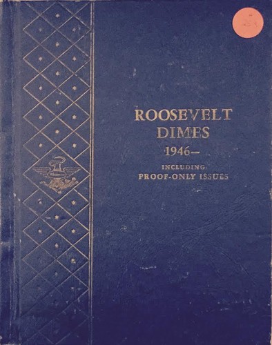ROOSEVELT DIMES  #9587 (1946-     ) VINTAGE WHITMAN COIN ALBUMS - USED  #253