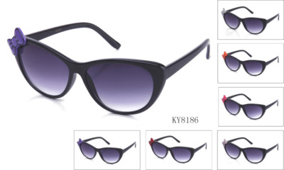 Cat Eye Sunglasses Kitty Bow Eyewear Vintage Women Girl Novelty Glasses UV 100%