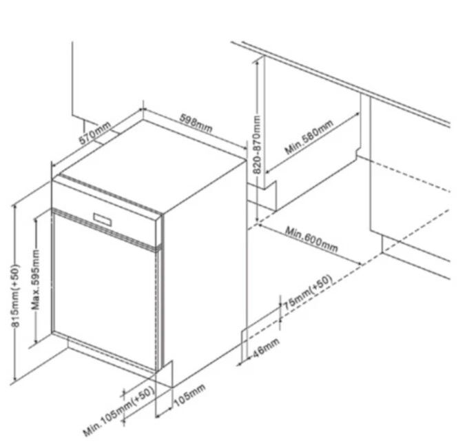 PKM GSP12-5FI GESCHIRRSPÜLER, VOLLINTEGRIERT 60 cm EEK E - Bild 3 von 3