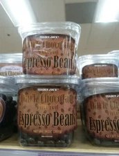 3 Packs Trader Joe's Dark Chocolate Covered Espresso Beans 14 oz Each Pack