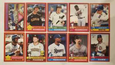 2025 Topps Heritage - BASE RED PARALLELS - Mega Exclusive Card #s 1-500 - U PICK