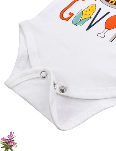 Baby Boys 1st Thanksgiving Outfit My 1st Thanksgiving Romper + Pant Clothing ... - Picture 5 of 6