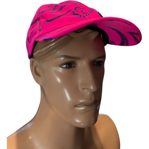 VTG Gecko Hawaii Hat Cap 80s Womens Pink Neon Ponytail Flexstrap - Picture 3 of 7
