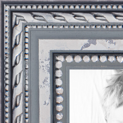 ArtToFrames Custom Picture Poster Frame Silver Ornate SIlver  1'' Wide Wood