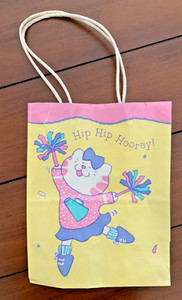 Vintage Hallmark Cards Cheerleading Cat Gift Bag
