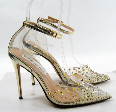 Gold Heels Liliana Clear Heels Liliana Laurent-3 Women Pointy Toe