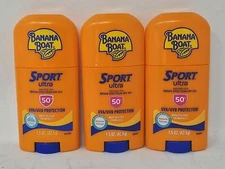 BANANA BOAT SPORT ULTRA SUNSCREEN STICK SPF 50+ 1.5 OZ (uncarded 3 PACK) Exp8/26