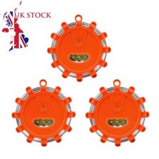 3 Car Emergency LED Lights Warning Triangle Reflective Breakdown High Visibility