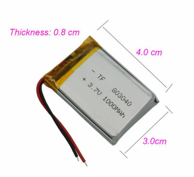 3.7V 1000mAh 3.7Wh Polymer Li Battery Lipo 803040 Li-ion For MP4