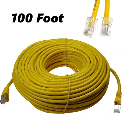 Skyline 100ft Yellow Ethernet Patch Cable Cat5e