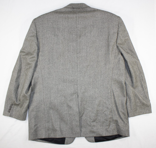 Chaps Ralph Lauren Blazer Mens 48 L Lambswool Sport Coat Jacket Herringbone Gray - Picture 9 of 10