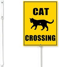 Cat Crossing Sign With Stake Slow Down For 8x12 inch, yard sign 15