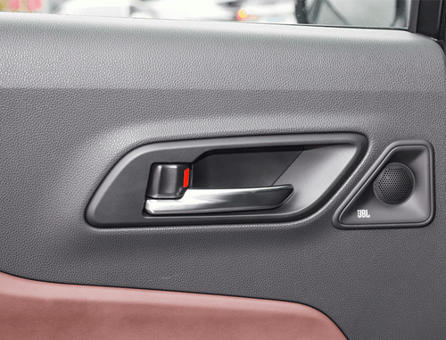 Para Toyota Crown 2023-2024 Negro Acero Puerta Interior Tazón Cuerno Cubierta Altavoz Borde - Imagen 3 de 6