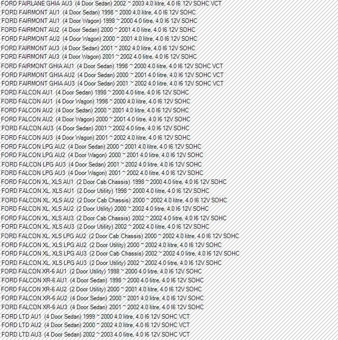 VRS HEAD GASKET KIT for FORD FAIRMONT FALCON AU 1 2 3 4.0L SOHC DR525 - image 2 of 2