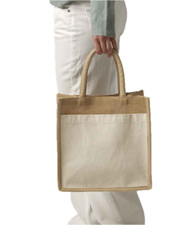 Bolsa Para Accesorios Westford Mill - Tamaño L (23x23x11 Cm), Lino Exterior, Forro De Algodón, Color Natural