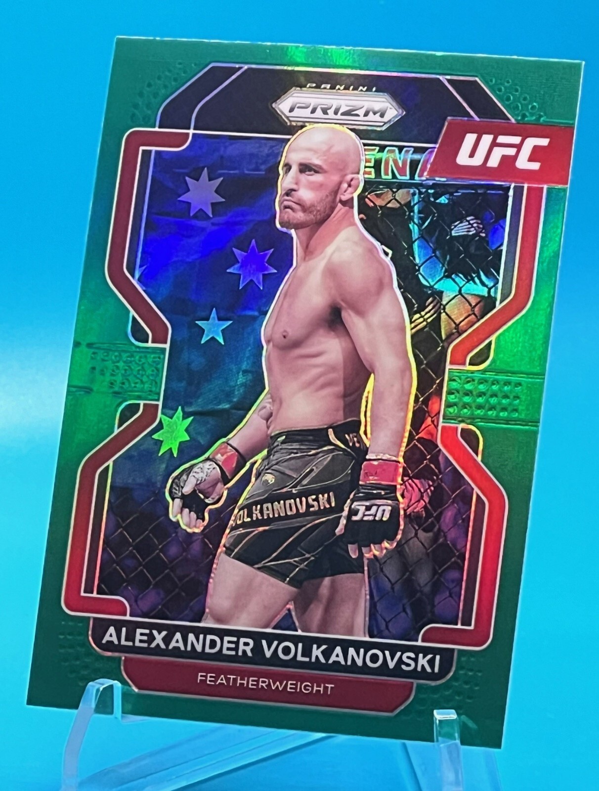 2022 Panini Prizm UFC Alexander Volkanovski Green Prizm SP #147 Nm-Mt