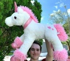 Vintage Kellytoy SUPER SOFT Floppy Laying Unicorn 17" Plush Stuffed Animal Toy