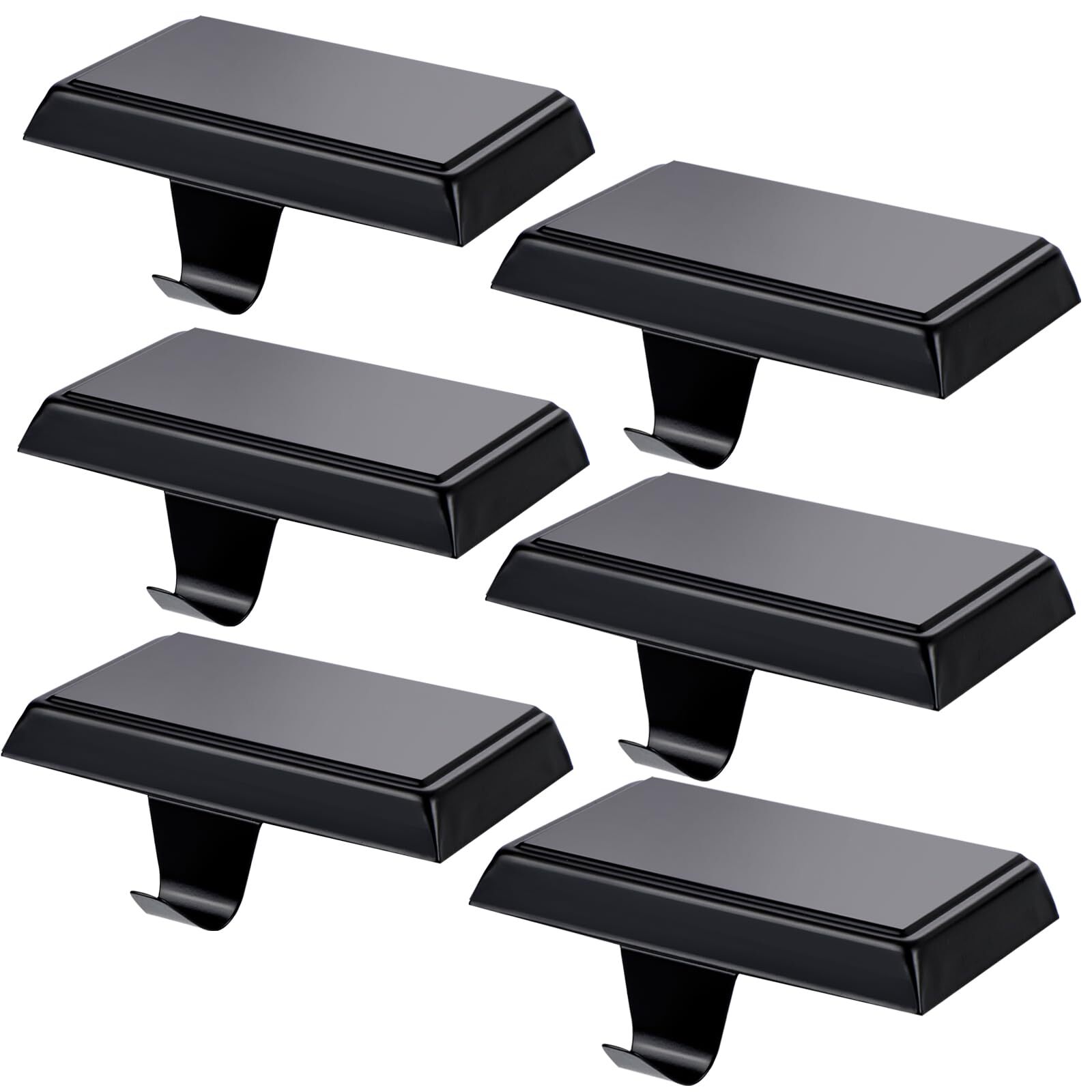 6pcs Metal Christmas Stocking Hangers for Mantel with Hooks