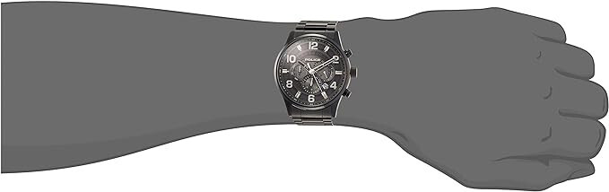 Police Montre analogique Addis pour Homme avec Bracelet en Acier Inoxydable de qualité supérieure, Noir, Taille Unique, PEWJK2203102