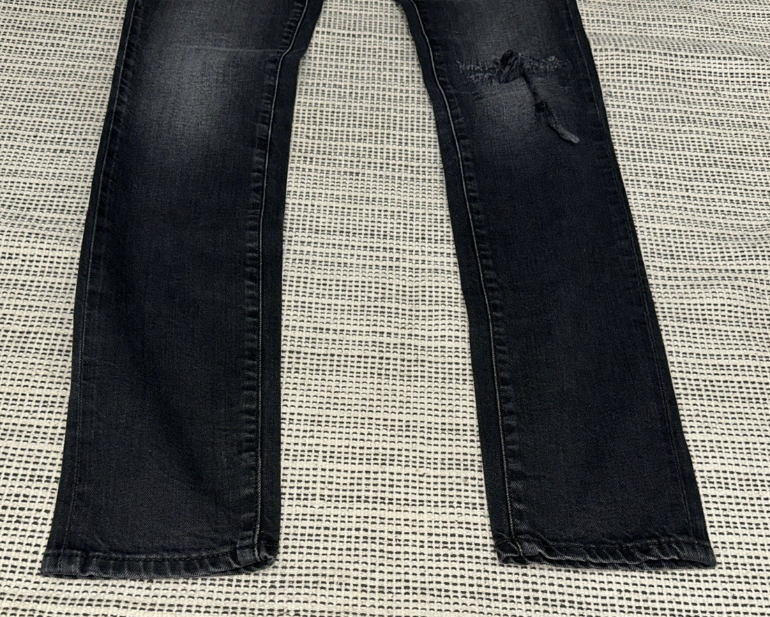 JEANS SAINT LAURENT PARIS D05 W SK MW NERO ELASTICIZZATO DEMIN SKINNY GAMBA TG 26x31