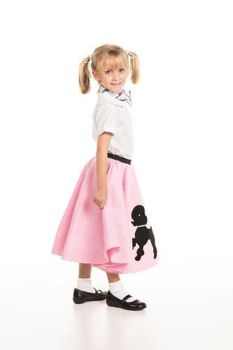 Light Pink Poodle Skirt for Youth Girls with Scarf~ WHOLESALE 48 Piece Case Pack - Picture 3 of 4