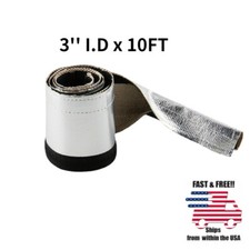 Aluminized Metallic Heat Shield Sleeve Insulated Wire Hose Protect Cover 3 10ft