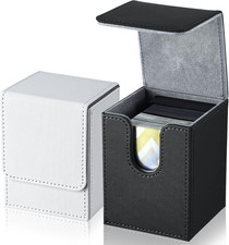 2 Boxes Leather Deck Card Boxes Large Size Fit 100 plus Sleeved Cards Deck Game