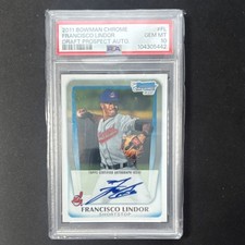 2011 Bowman Chrome Draft Prospect Auto Francisco Lindor #FL PSA 10