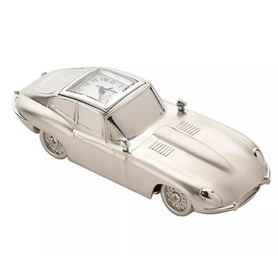 Miniatur Uhr alt Retro Silber Sportwagen 9,8 cm Uhr Ornament