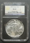 1987 S $1 American Silver Eagle Dollar ASE NGC MS 69