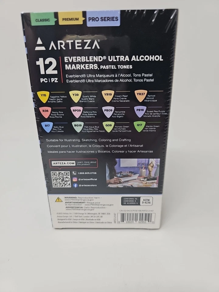 Marcadores Arteza EverBlend Ultra Art | Colores Pastel 12 PC (ARTZ-2147) Foto 3 de 4
