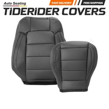 2015 - 2023 Fit Ford Mustang Gt Coupe Driver Bottom Top Leather Seat Cover Black 2015 - 2023 Fit Ford Mustang Gt Coupe Driver Bottom Top Leather Seat Cover Black