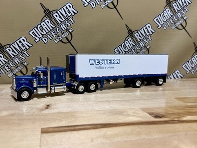 DCP 1/64 WESTERN PETERBILT 351 / 40  Spread Axle Reefer SEMI TRUCK Farm Toy Ni