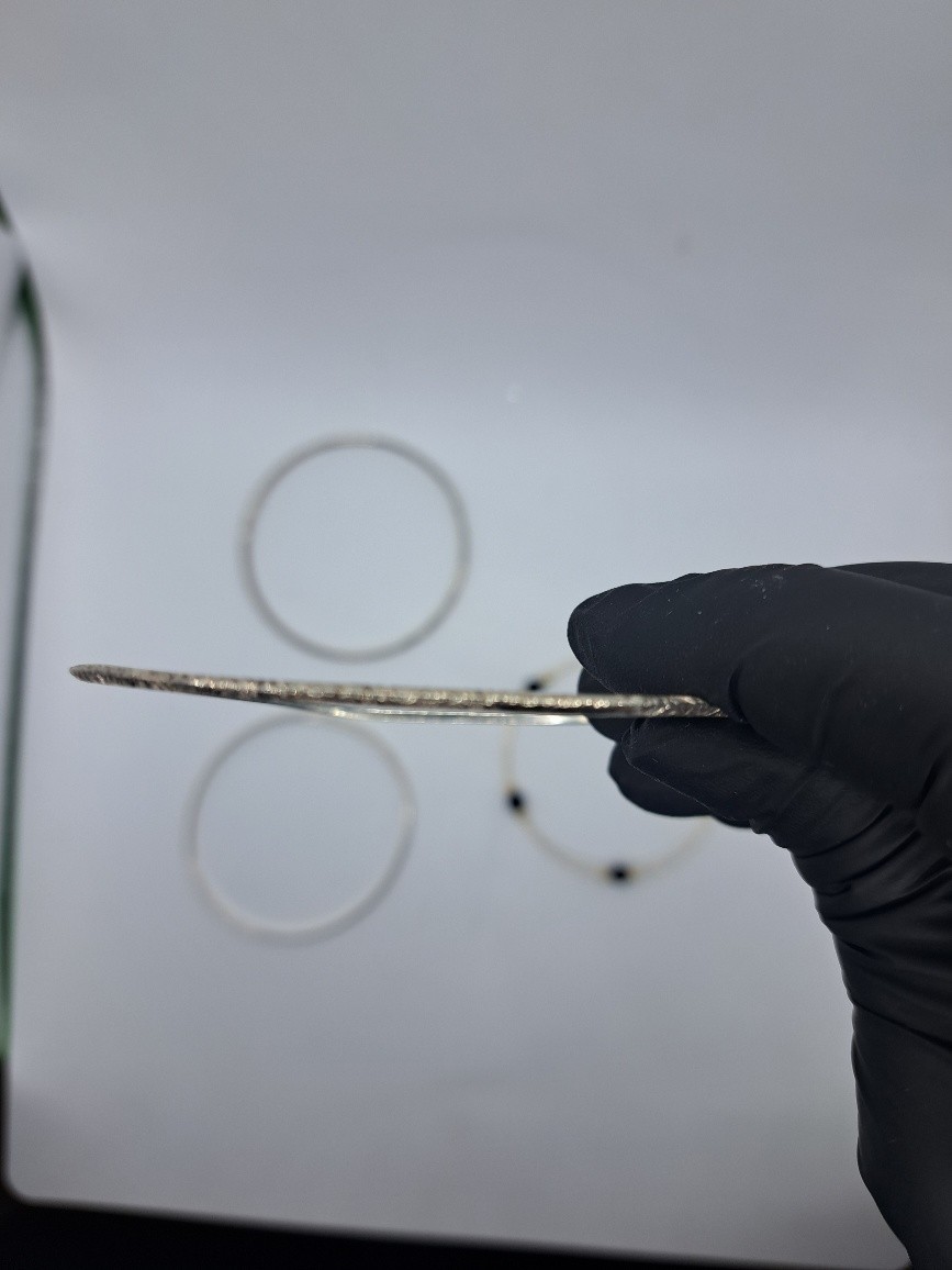 4 Thin Bangle Bracelets Silver Metal Filigree Pat… - image 4