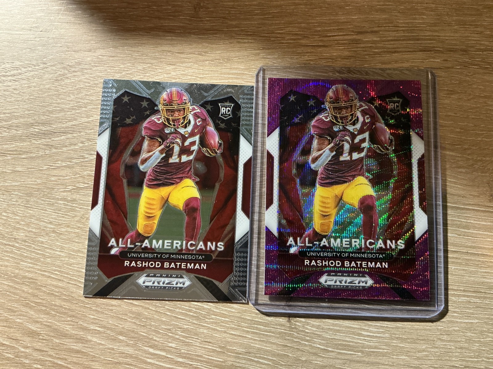 2021 Panini Prizm Draft Picks Rashod Bateman Purple Wave All Americans RC #196