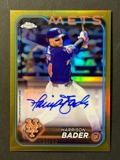 2024 Topps Chrome Update Series - Autographs Harrison Bader Gold Refractor /50 