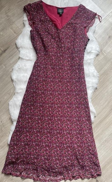 Women Laura Ashley Dress Pink M #A3XR