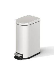 2.6 gal / 10 L Metal Bathroom Trash Can with Lid, Slim Waterproof Garbage Can...