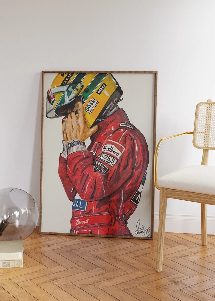 Póster de Ayrton Senna F1 - Impresión de arte de pared Fórmula 1 grado museo Foto 4 de 4