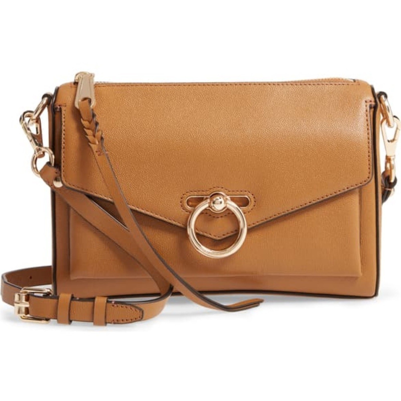 Rebecca Minkoff Jean Mac Leather Crossbody Handbag in Nutmeg