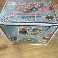 Upper Deck 1991 MLB Baseball Edition Jumbo Packs Sealed Box 1 Box 27 Cards