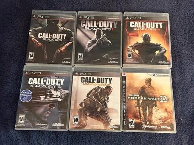 Lot of 6 PS3 Games COD Ghosts ,Black Ops 1,2 ,3 MW2, Advance Warfare Tested