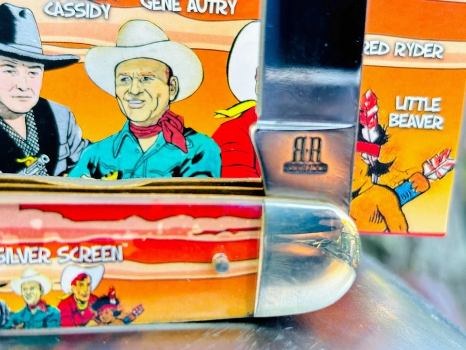 NUEVA NAVAJA DE BOLSILLO Rough Rider ROY ROGERS & ZORO 2 Hojas Plegables Cuchillos Nueva en Caja NAVIDAD Foto 3 de 4