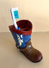 Cowboy Boot Toothbrush Holder - Resin - 4 brush capacity