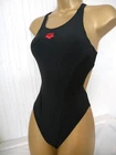 BLACK ARENA RACER BACK SWIMSUIT SIZE 10 MESH SWIMWEAR