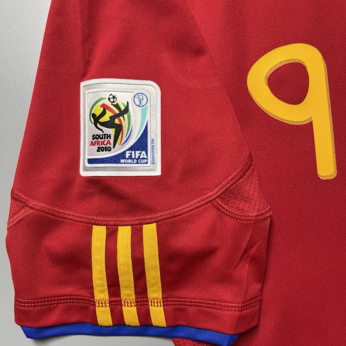 SPAIN ADIDAS 2010 WORLD CUP FOOTBALL HOME JERSEY #9 TORRES SIZE “L