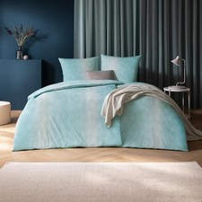 Biancheria da letto Estella Mako Jersey 135x200 Timo azzurro rombi ventaglio retrò 6535-640