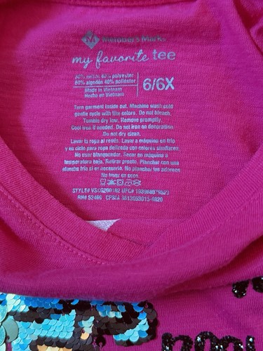 Member’s Mark Girl’s Reversible Sequin T-Shirt size 6/6X Pre-owned - Picture 4 of 4