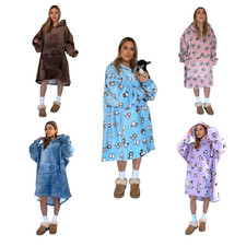 Hooded Blanket Big Hoodie Soft Warm Wearable Blanket Sleepwear for Adult & Kids