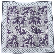 Brioni Handkerchief Pocket Square 100 Silk 32x32cm / 12.6"x12.6" Paisley